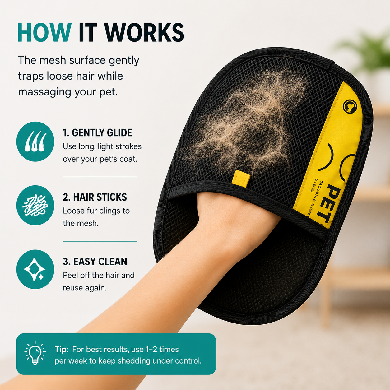 FurSweep Grooming Glove
