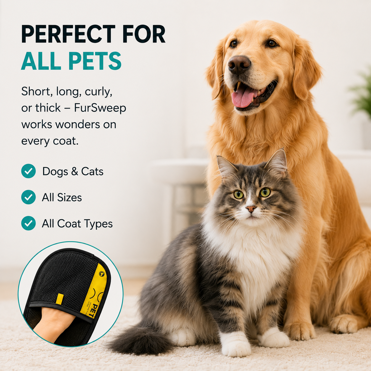 FurSweep Grooming Glove