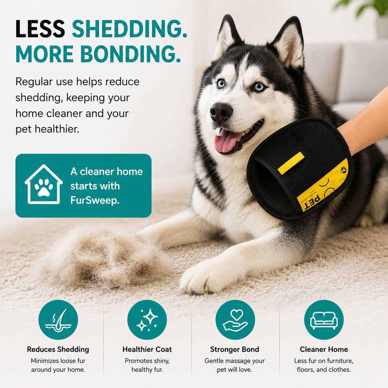 FurSweep Grooming Glove